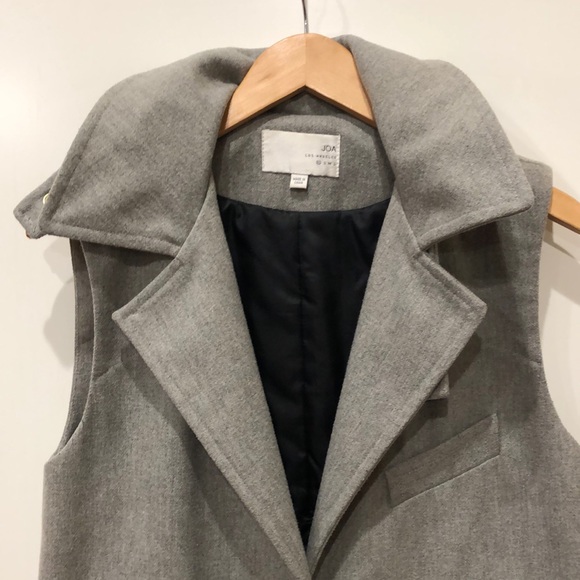 JOA Gray Long Vest sleeveless coat - Picture 3 of 10